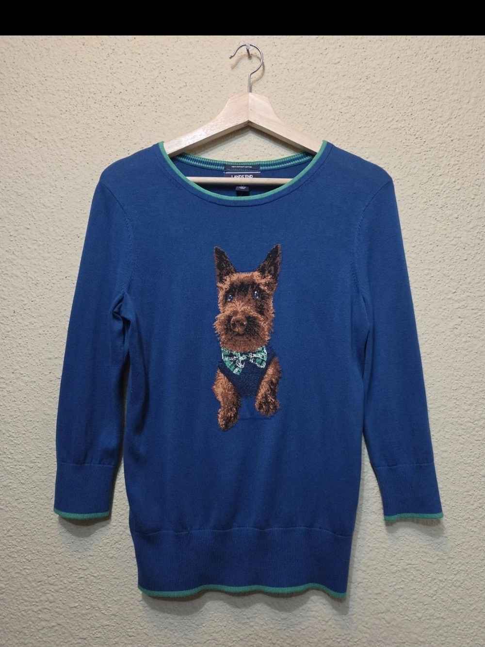 Lands End Sweater Womens XS with Dog Motif NWT